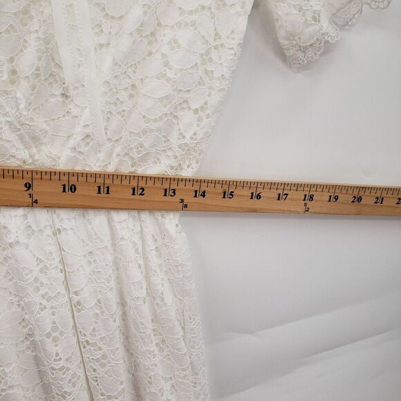 Baltic born Venice lace maxi Dress Womens Size Medium Short Sleeve V Neck V Back - Picture 8 of 13